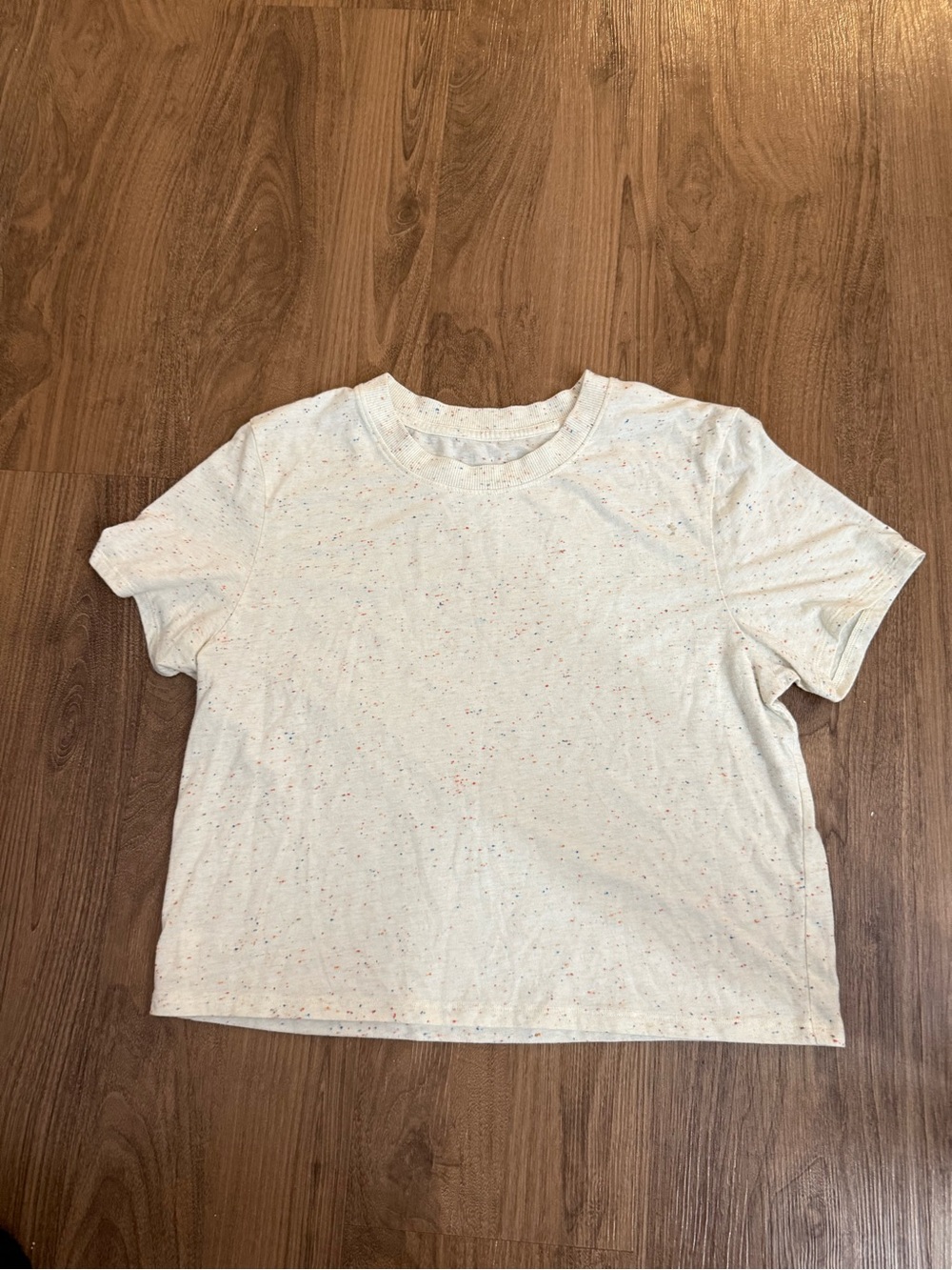 Outdoor Voices Cream Speckled Short Sleeve Tee